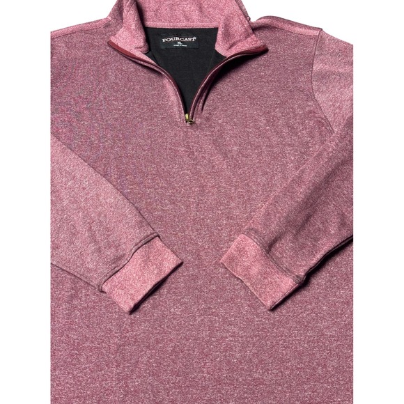 Fourcast Mens XL Quarter Zip Pullover Burgundy Mock Neck Sweater Outdoor Fish - Picture 6 of 14